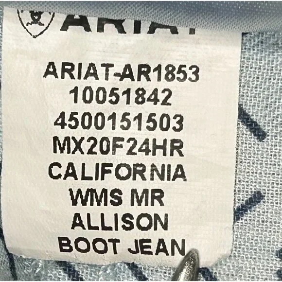 Ariat Jeans Womens 30L Mid Rise Allison Boot Jean Western 34x35 Tall Western - Picture 13 of 16